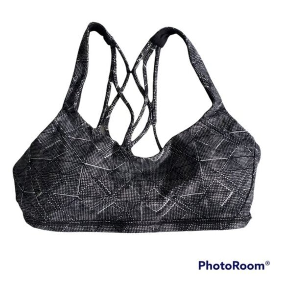 Lululemon Free to Be Zen Bra Formation Alpine White Black Size 4 - Picture 3 of 7